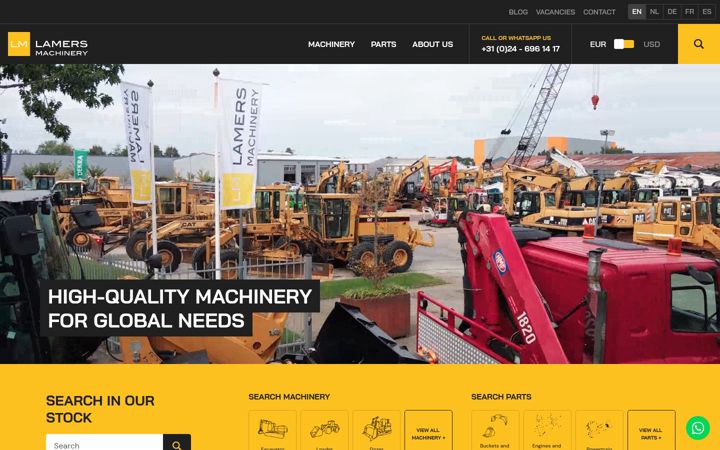 Snímek obrazovky lamersmachinery.com
