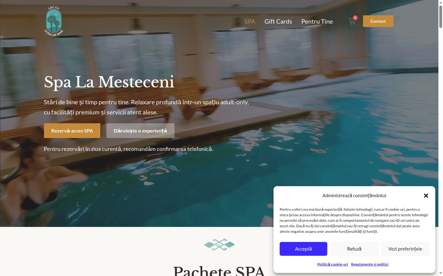 Screenshot of the consent banner shown before any interaction