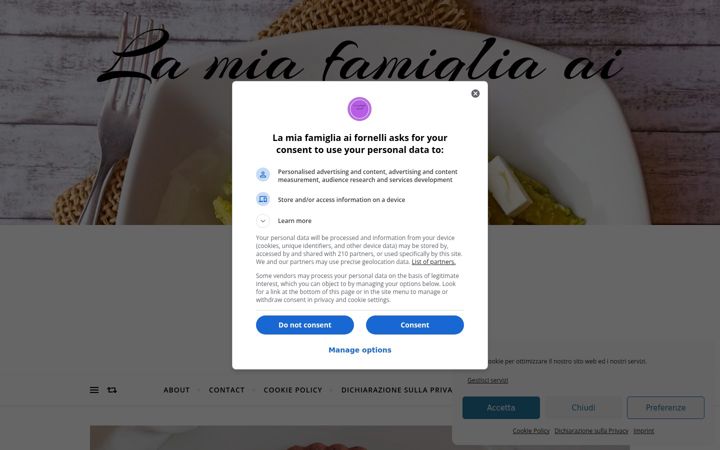 Screenshot of lamiafamigliaaifornelli.com