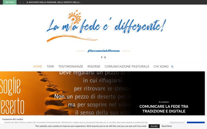Screenshot of lamiafedeedifferente.it