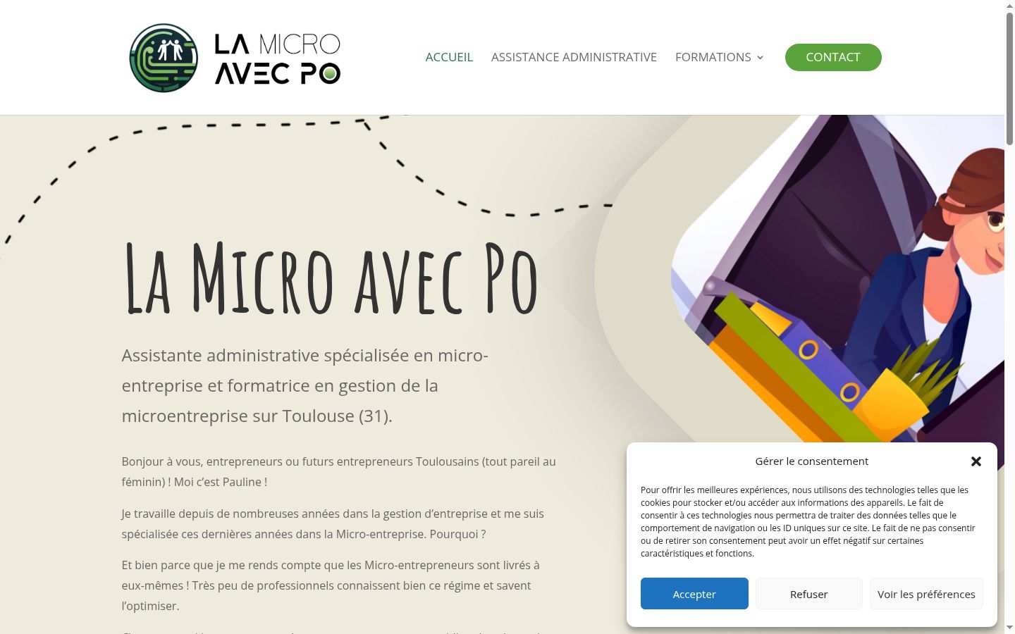 Captura de pantalla del banner de consentimiento mostrado antes de cualquier interacción