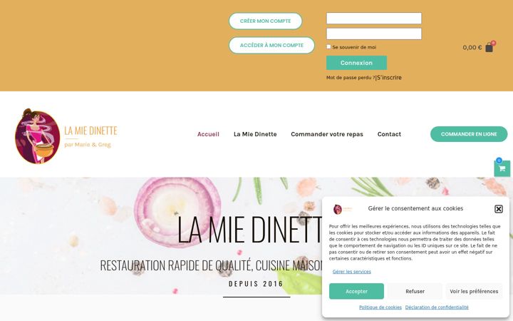 Screenshot of lamiedinette.fr