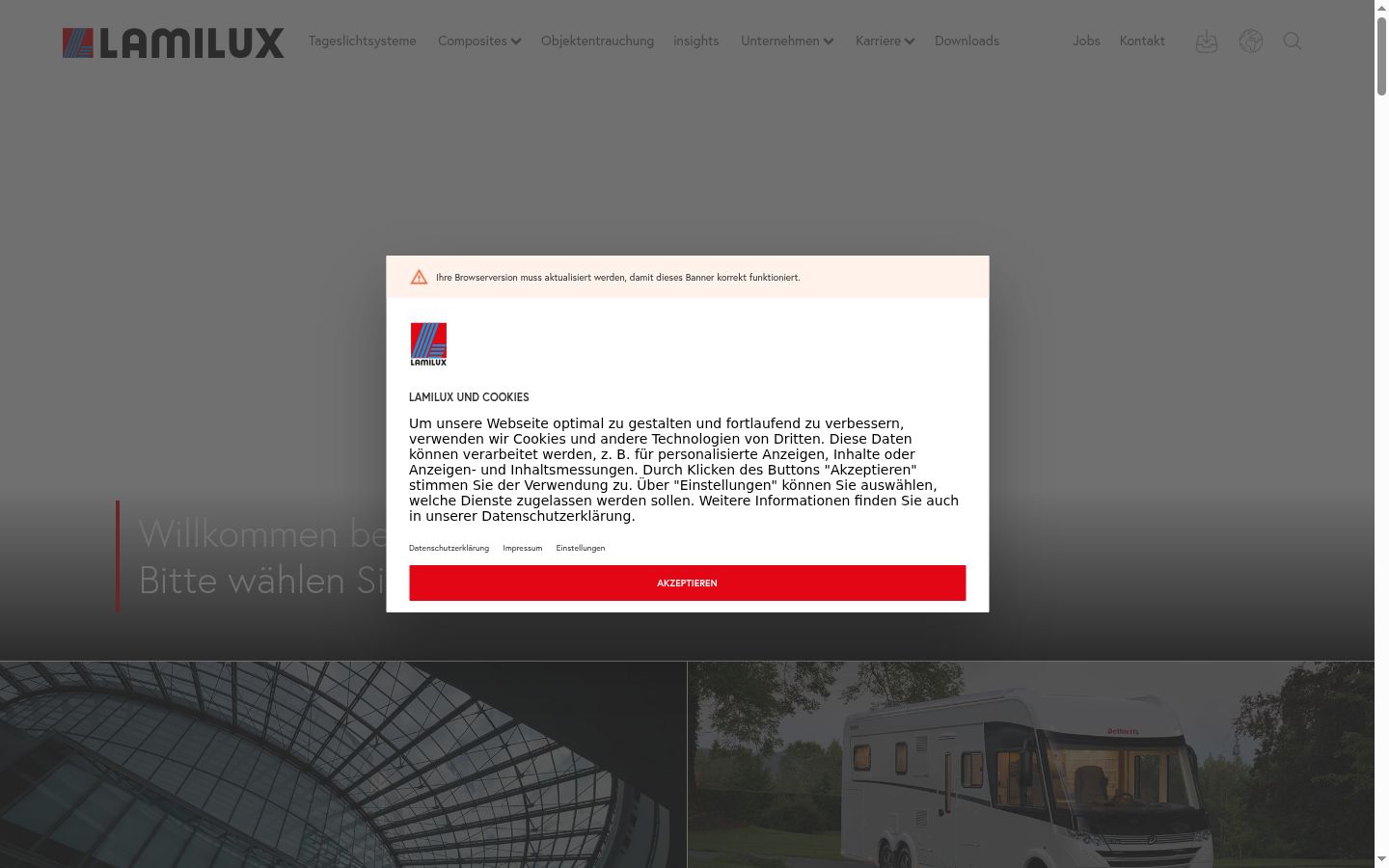 Sutikimo reklamjuostės, rodytos prieš bet kokią sąveiką, ekrano kopija