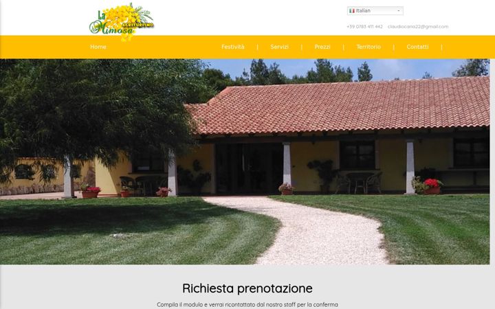 Screenshot of lamimosaagriturismo.it