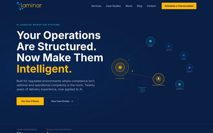 Screenshot of laminarco.com
