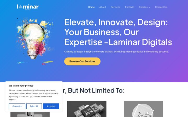 Screenshot of laminardigitals.com