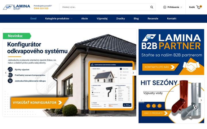 Screenshot of laminashop.sk