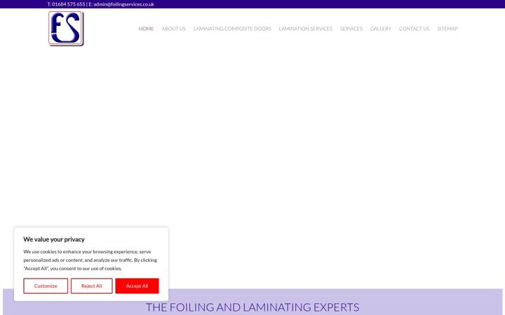 Screenshot of laminatingservices.co.uk