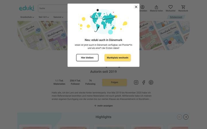 Screenshot of laminierparty.de
