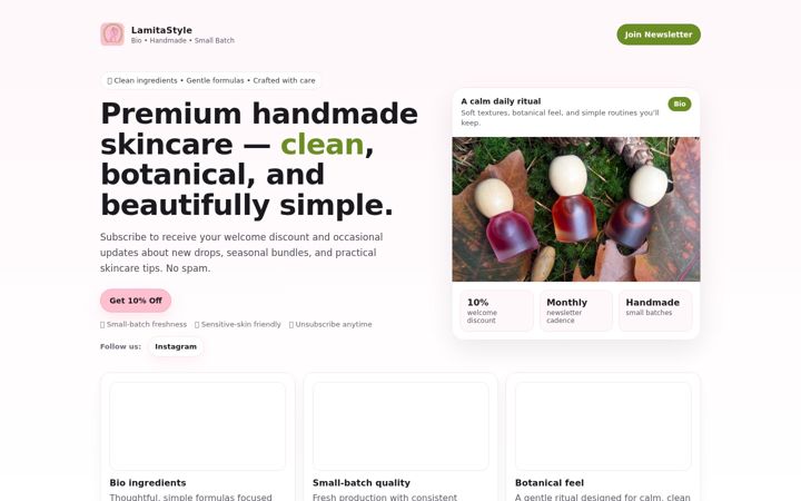Screenshot of lamitastyle.com