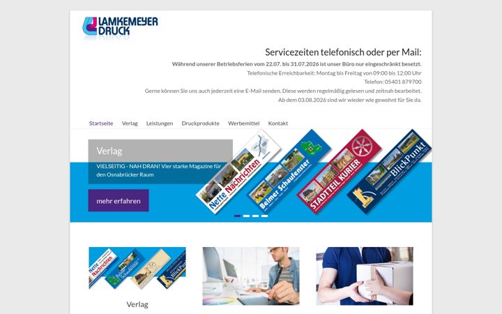 Posnetek zaslona lamkemeyer-druck.de