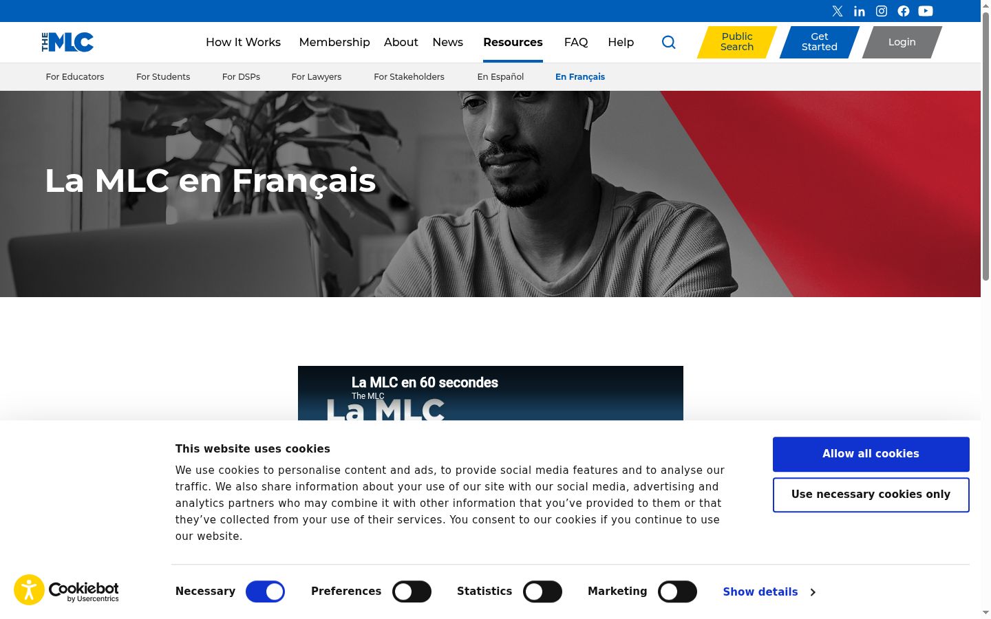 Screenshot tal-banner tal-kunsens muri qabel kwalunkwe interazzjoni