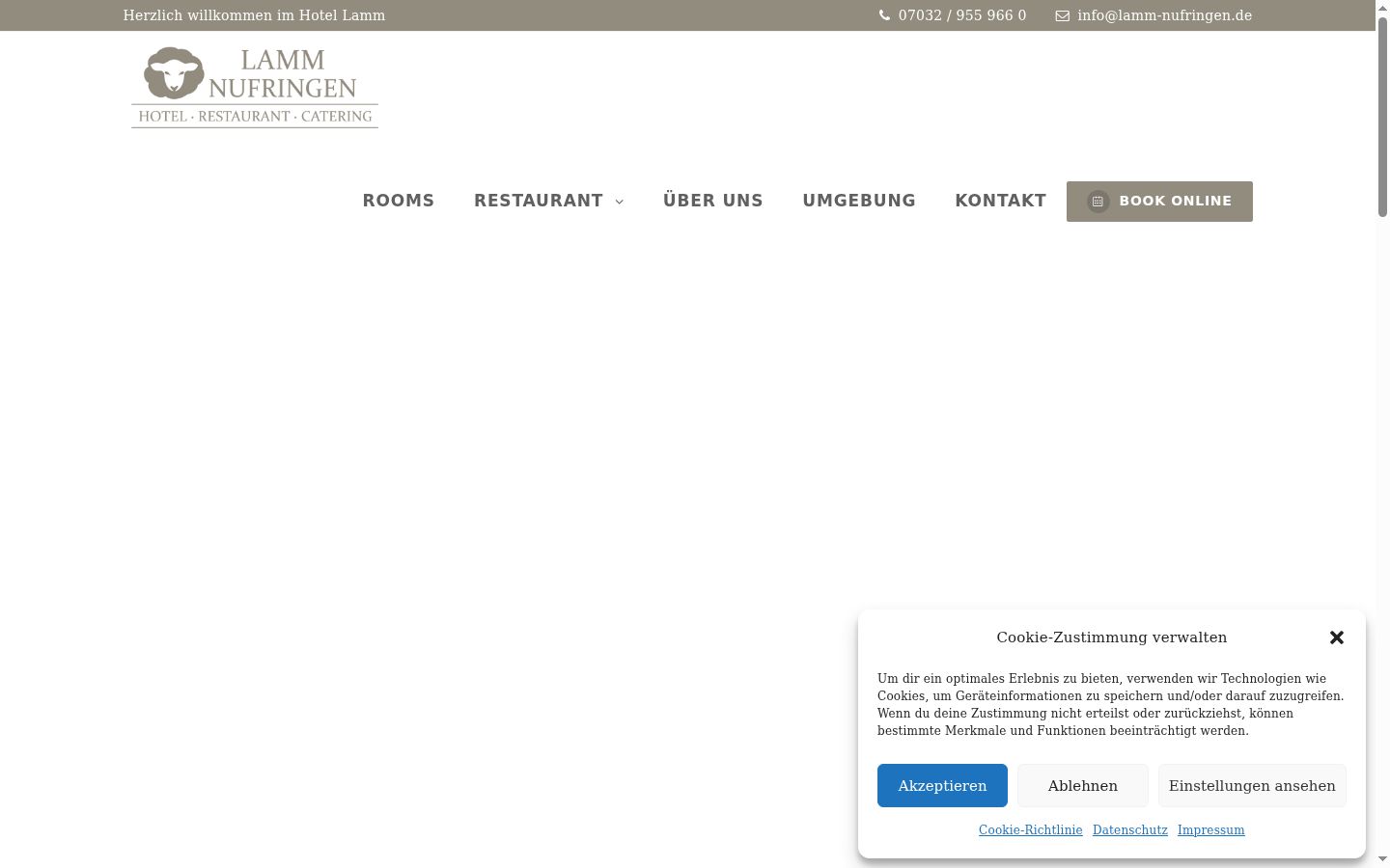 Screenshot des Einwilligungsbanners vor jeglicher Interaktion