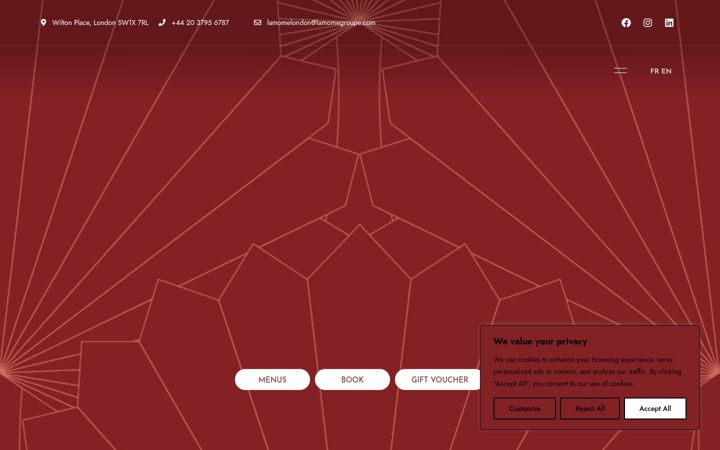 Screenshot of lamomelondon.com