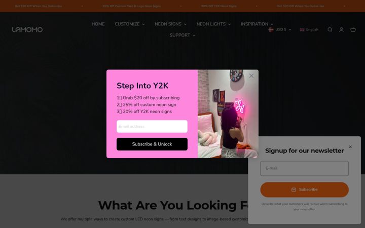 Screenshot of lamomoneon.com