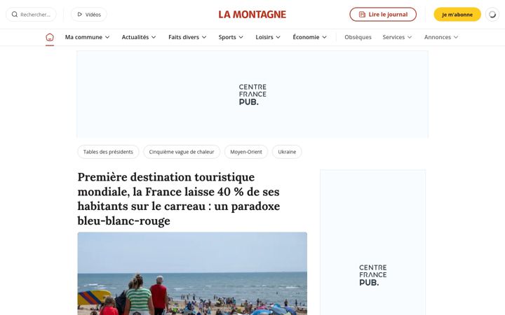Screenshot of lamontagne.fr