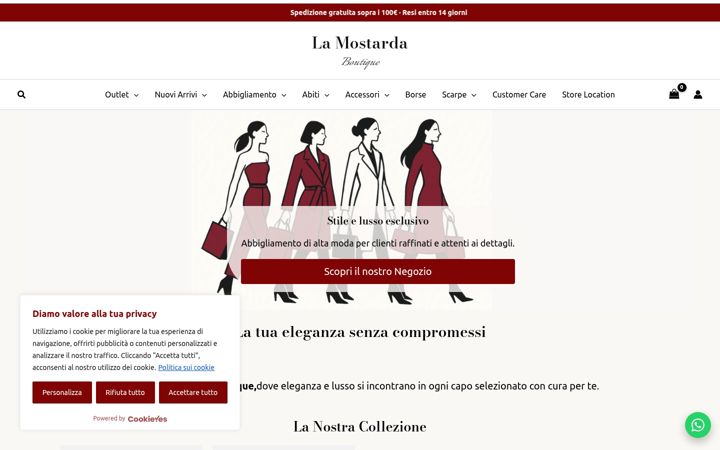 Screenshot of lamostardaboutique.it