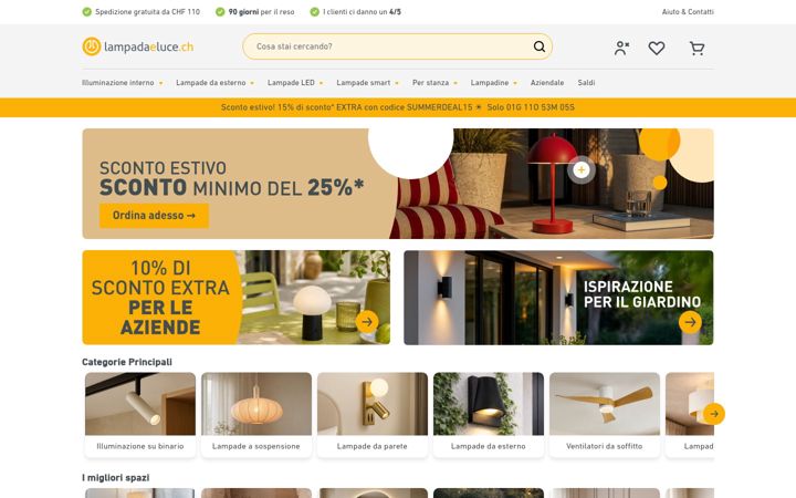 Screenshot of lampadaeluce.ch