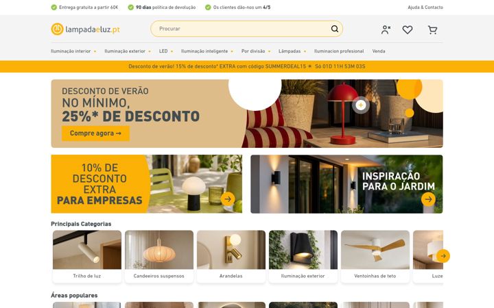 Screenshot of lampadaeluz.pt