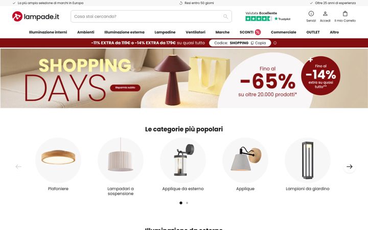 Screenshot of lampade.it