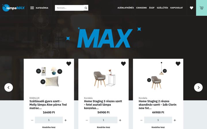 Screenshot of lampamax.hu