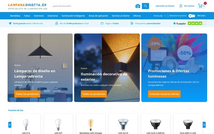 Screenshot of lamparadirecta.es