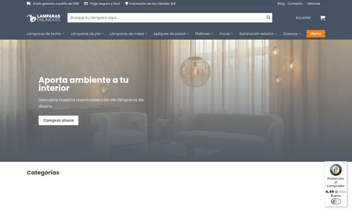 Screenshot of lamparas-en-linea.es