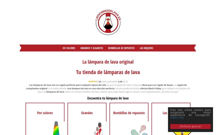 Screenshot of lamparasdelava.es