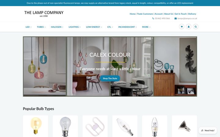 Screenshot of lampco.co.uk