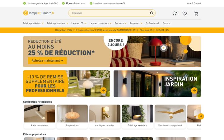 Screenshot of lampeetlumiere.fr