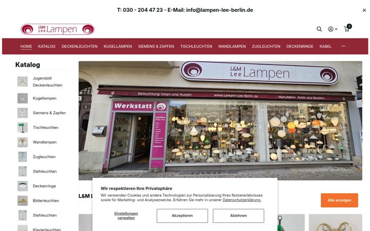 Screenshot of lampen-lee-berlin.de