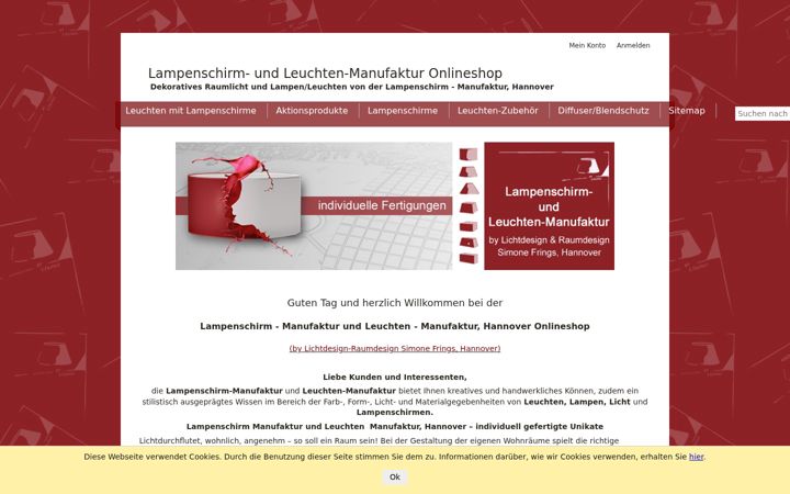 Ekraanipilt saidist lampenschirm-manufaktur.de