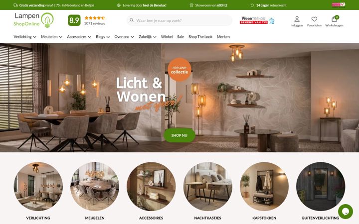 Screenshot of lampenshoponline.com