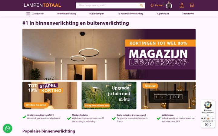 Screenshot of lampentotaal.nl