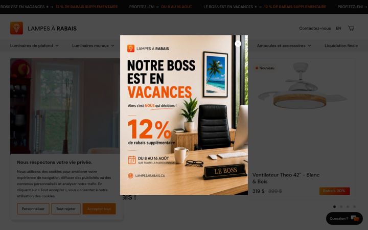 Screenshot of lampesarabais.ca