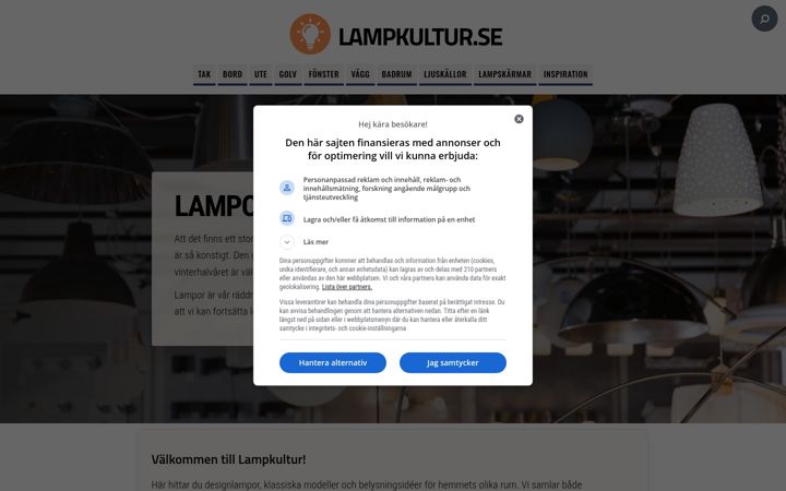 Screenshot of lampkultur.se