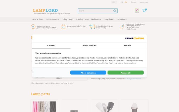Screenshot of lamplord.nl