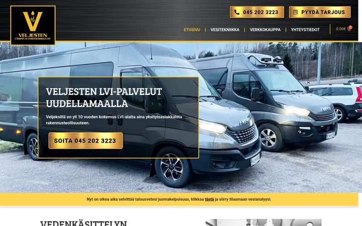 Screenshot of lampojavesitekniikka.fi