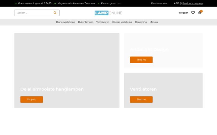 Screenshot of lamponline.nl