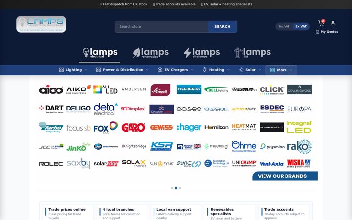 Screenshot of lampsltd.co.uk