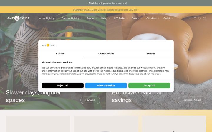 Screenshot of lamptwist.com