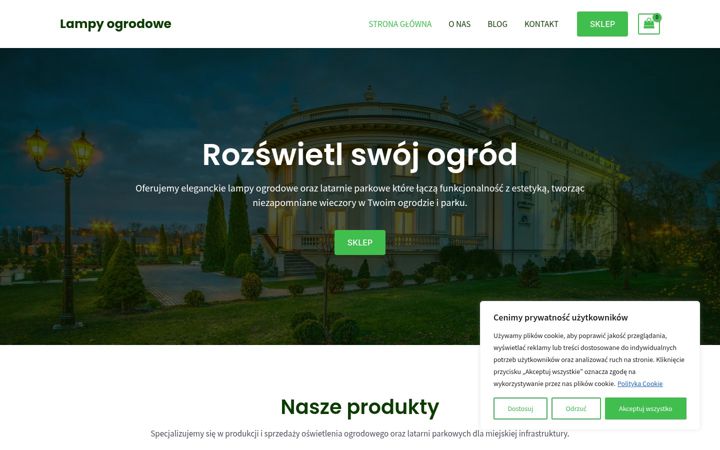 Screenshot of lampyogrodowe.com.pl