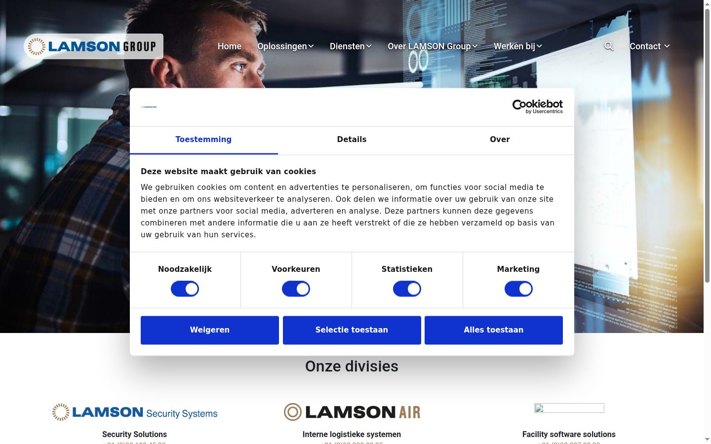 Screenshot del banner di consenso mostrato prima di qualsiasi interazione