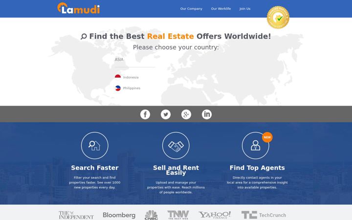 Screenshot of lamudi.com