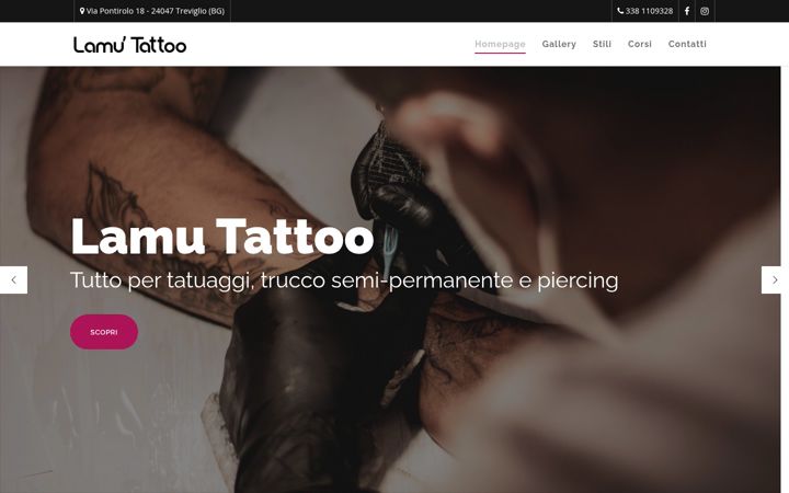 Screenshot of lamutattoo.it