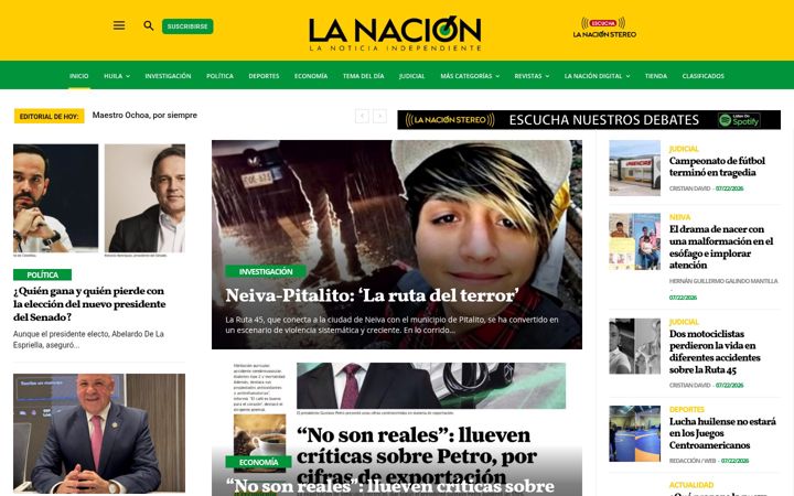 Екранна снимка на lanacion.com.co