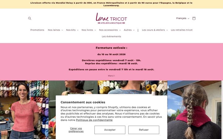 Snímek obrazovky lanae-tricot.com