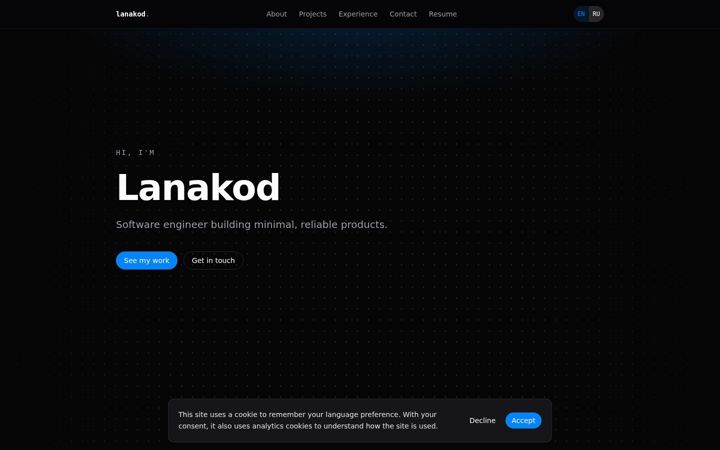 Screenshot of lanakod.com