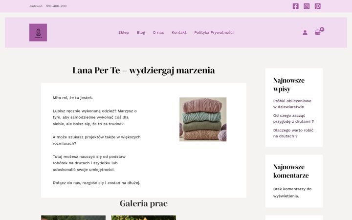 Screenshot of lanaperte.pl
