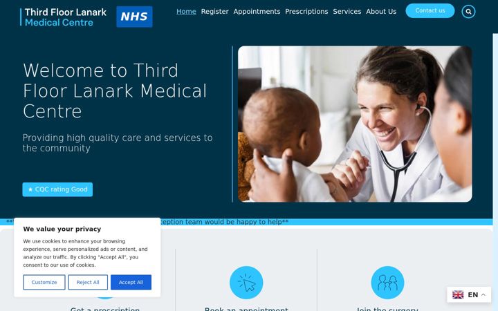 Screenshot of lanarkmedicalcentre.co.uk